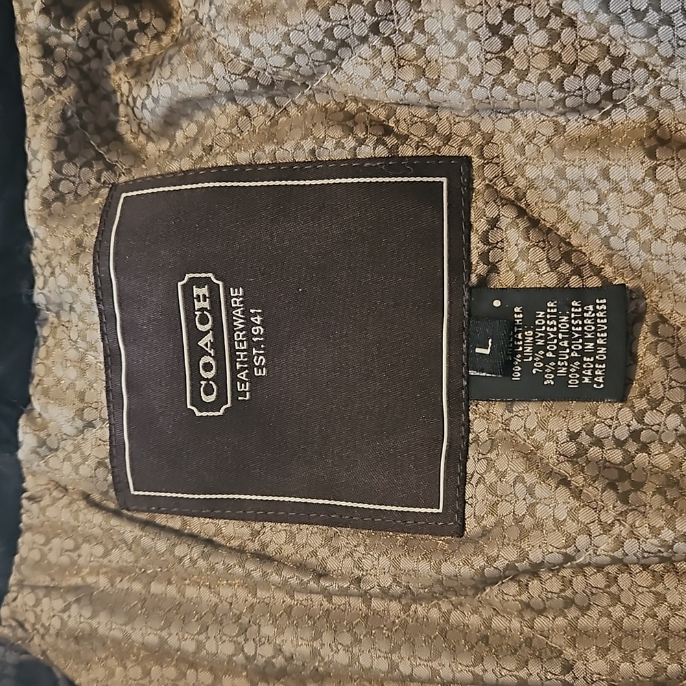 Coach black leather zipper front jacket - Picture 4 of 8
